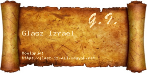 Glasz Izrael névjegykártya